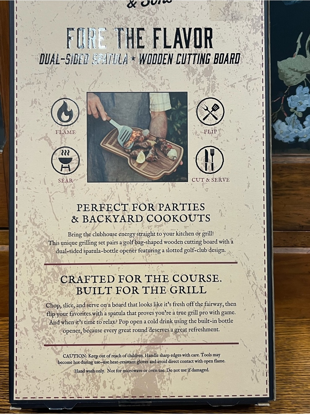 Grill Golf Gift Set “Fore the Flavor” Spatula & Wooden Cutting Board Set NEW! - Picture 3 of 4